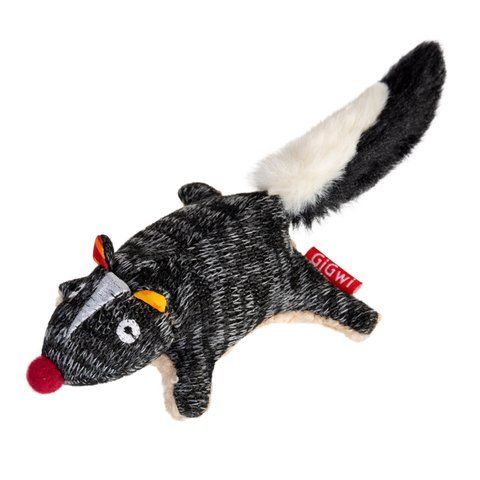 Іграшка для собак Скунс з пищалкою GiGwi Plush Friendz, текстиль, 9 см 75386 - онлайн-зоомагазин Хвіст і Дракон