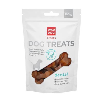 Ласощі для собак WAUDOG Treats "Стоматологічна кістка зі смаком качки", 100 г 4449 - онлайн-зоомагазин Хвіст і Дракон