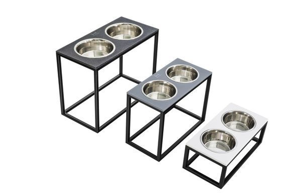Миски на підставці для великих собак Dinner Black Stone + Black XL20 3300304 - онлайн-зоомагазин Хвіст і Дракон