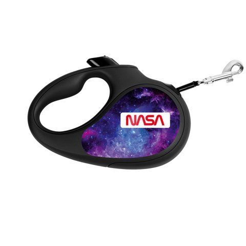 Повідець-рулетка для собак WAUDOG R-leash, малюнок "NASA21", L, до 50 кг, 5 м, світловідбиваюча стрічка чорний 8126-0148-01 - онлайн-зоомагазин Хвіст і Дракон