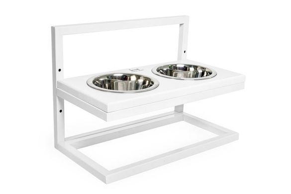 Миски на підставці для собак з регульованою висотою Lift White Wood + White Medium 3300178 - онлайн-зоомагазин Хвіст і Дракон