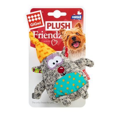 Іграшка для собак Ведмідь з пищалкою GiGwi Plush Friendz, текстиль, 10 см 75044 - онлайн-зоомагазин Хвіст і Дракон