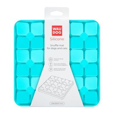 Килимок для пошуку корму WAUDOG Silicone, 205х205х17 мм, блакитний 23512 - онлайн-зоомагазин Хвіст і Дракон