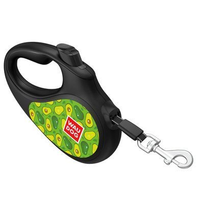 Повідець-рулетка для собак WAUDOG R-leash, малюнок "Авокадо", S, до 15 кг, 5 м, світловідбиваюча стрічка чорний 8124-0048-01 - онлайн-зоомагазин Хвіст і Дракон