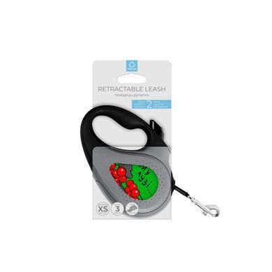 Повідець-рулетка для собак WAUDOG R-leash, малюнок "Калина", XS, до 12 кг, 3 м, світловідбиваюча стрічка чорний 8123-0228-01 - онлайн-зоомагазин Хвіст і Дракон