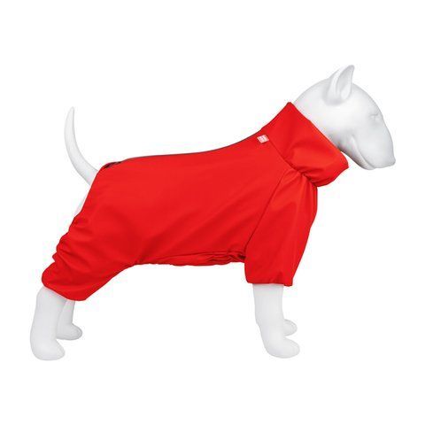 Дощовик для собак WAUDOG Clothes, водонепроникний, L50, В 70-74 см, С 47-50 см, червоний 19903 - онлайн-зоомагазин Хвіст і Дракон