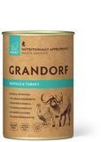 Вологий корм для дорослих собак Grandorf BUFFALO & TURKEY з м'ясом буйвола та індичкою GDW99406 - онлайн-зоомагазин Хвіст і Дракон