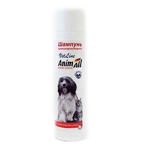 Шампунь протипаразитарний AnimAll VetLine для котів і собак (пропоксур), 250 мл 70043 - онлайн-зоомагазин Хвіст і Дракон
