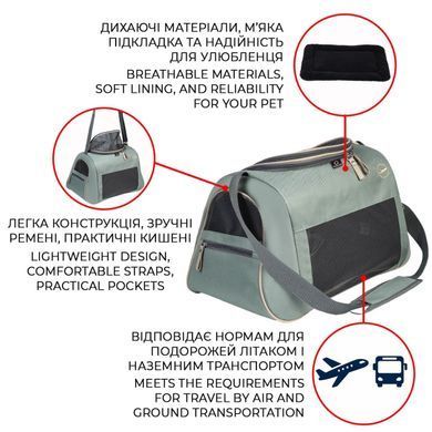 Сумка-переноска COLLAR авіа, 43&times;33&times;30 см, для котів та собак до 6 кг 9989 - онлайн-зоомагазин Хвіст і Дракон