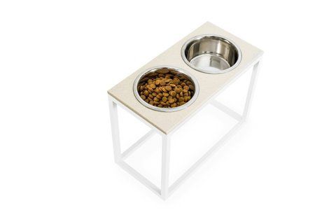 Миски на підставці для великих собак Dinner Biege Stone + White XL20 3102822 - онлайн-зоомагазин Хвіст і Дракон