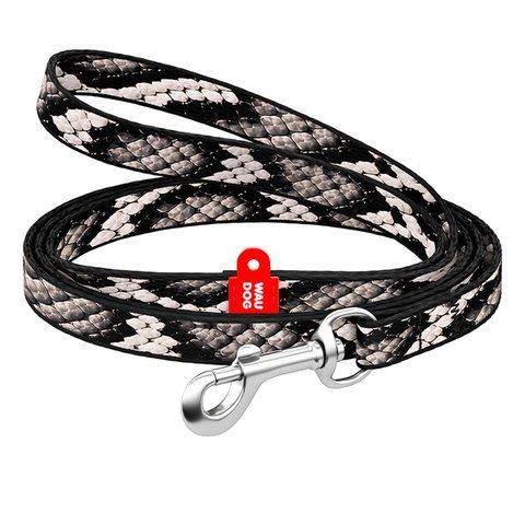 Повідець для котів та дрібних порід собак нейлоновий WAUDOG Nylon, малюнок "Змія", XS, Ш 10 мм, Дов 122 см 369-0292 - онлайн-зоомагазин Хвіст і Дракон