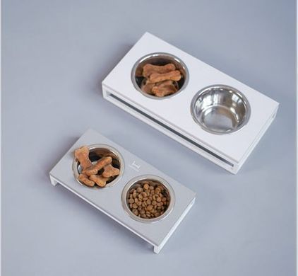 Миски на підставці для собак та котів Lunch Bar  White Stone + White XS, Harley and Cho 3300284 - онлайн-зоомагазин Хвіст і Дракон
