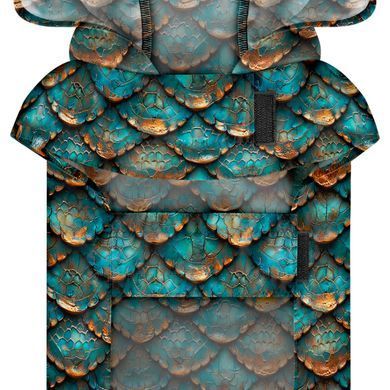 Дощовик-накидка з капюшоном для собак WAUDOG Clothes, малюнок "Луска", XL, А 55-61 см, B 68-80 см, С 42-52 см 359-0179 - онлайн-зоомагазин Хвіст і Дракон