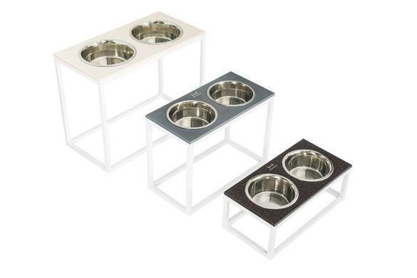 Миски на підставці для собак Dinner Black Stone + White Xl20 3300300 - онлайн-зоомагазин Хвіст і Дракон
