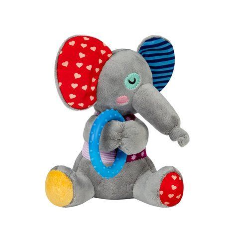 Іграшка для собак Слоненя з кільцем та пищалкою GiGwi Plush Friendz, текстиль, термопластична гума, 16 см 2256 - онлайн-зоомагазин Хвіст і Дракон