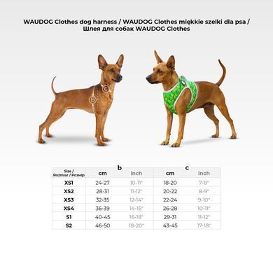 Шлея для собак м'яка WAUDOG Clothes з QR-паспортом, малюнок "NASA21", S2 B 46-50 см, C 43-45 см 2906-0148 - онлайн-зоомагазин Хвіст і Дракон