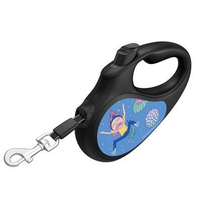 Повідець-рулетка для собак WAUDOG R-leash, малюнок "Рік та Морті 3", S, до 15 кг, 5 м, світловідбиваюча стрічка чорний 8124-0282-01 - онлайн-зоомагазин Хвіст і Дракон