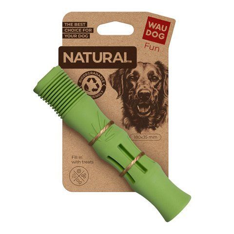 Іграшка для собак WAUDOG Fun Natural Палиця, біорозкладна гума, 18 см, зелена 621118 - онлайн-зоомагазин Хвіст і Дракон