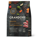 Grandorf FRESH DUCK & SWEET POTATO ADULT DOG MEDIUM & MAXI - Сухий корм для дорослих собак середніх та великих порід з качкою та бататом, 3 кг 94403 - онлайн-зоомагазин Хвіст і Дракон