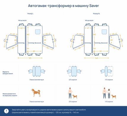Автогамак трансформер для собак у салон авто Saver Gray L від Harley & Cho 3102951 - онлайн-зоомагазин Хвіст і Дракон