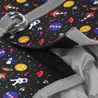 Шлея для собак м'яка WAUDOG Clothes з QR паспортом, малюнок "NASA", XS1, В 24-27 см, С 18-20 см 2913 - онлайн-зоомагазин Хвіст і Дракон