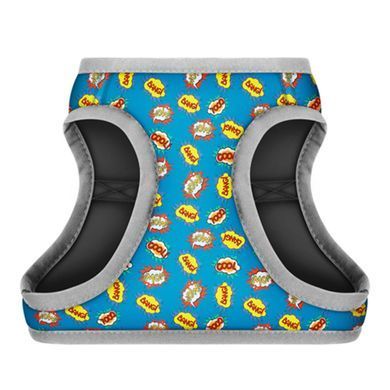 Шлея для собак м'яка WAUDOG Clothes з QR паспортом, малюнок "ВАУ", XS1, В 24-27 см, С 18-20 см 2900 - онлайн-зоомагазин Хвіст і Дракон