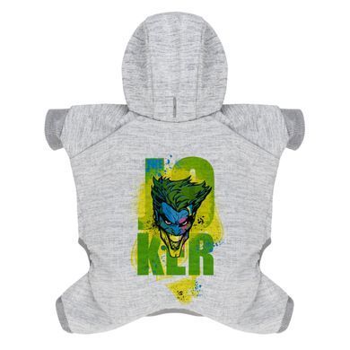 Комбінезон для собак WAUDOG Clothes малюнок "Джокер", софтшелл, XS22, B 25-29 см, С 16-19 см 301-2008 - онлайн-зоомагазин Хвіст і Дракон