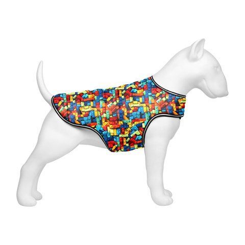 Курточка-накидка для собак WAUDOG Clothes, малюнок "Блоки", XXS, А 23 см, B 29-36 см, С 14-20 см 501-4056 - онлайн-зоомагазин Хвіст і Дракон