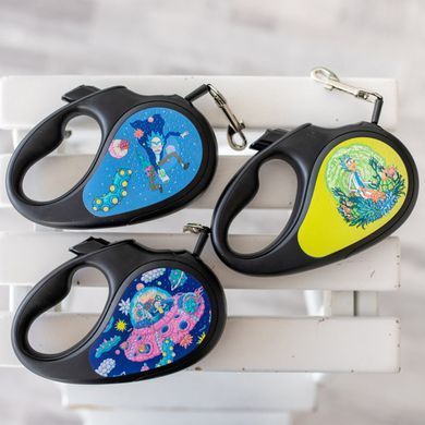Повідець-рулетка для собак WAUDOG R-leash, малюнок "Рік та Морті 2", L, до 50 кг, 5 м, світловідбиваюча стрічка чорний 8126-0281-01 - онлайн-зоомагазин Хвіст і Дракон