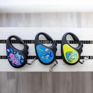 Повідець-рулетка для собак WAUDOG R-leash, малюнок "Рік та Морті 2", L, до 50 кг, 5 м, світловідбиваюча стрічка чорний 8126-0281-01 - онлайн-зоомагазин Хвіст і Дракон