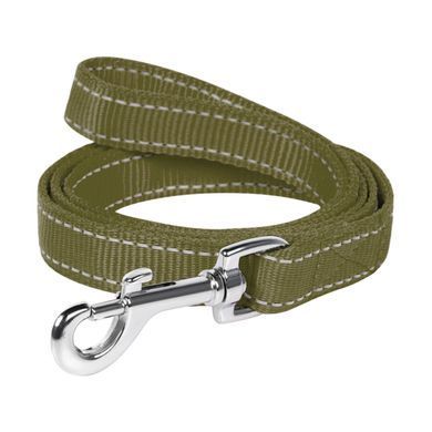 Повідець Dog Extreme з нейлону подвійний (ширина 14мм, довжина 122см) хакі 430031 - онлайн-зоомагазин Хвіст і Дракон