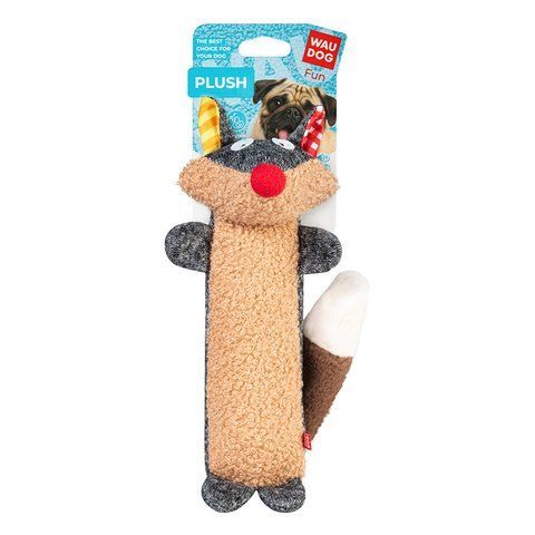Іграшка для собак WAUDOG Fun Plush Єнот, трикотаж, Ш 7 см, Д 24 см, L 6258 - онлайн-зоомагазин Хвіст і Дракон