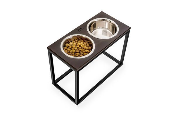 Миски на підставці для великих собак Dinner Brown wood + Black XL20 3300041 - онлайн-зоомагазин Хвіст і Дракон