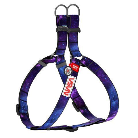 Шлея для собак WAUDOG Nylon з QR-паспортом, малюнок "NASA21", пластиковий фастекс, S, Ш 15, Д 40-55 см 4800-0148 - онлайн-зоомагазин Хвіст і Дракон