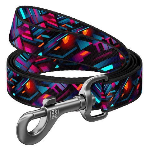 Повідець для собак нейлоновий WAUDOG Nylon, малюнок "Нескінченні світи", S, Ш 15 мм, Дов 122 см 340-4058 - онлайн-зоомагазин Хвіст і Дракон