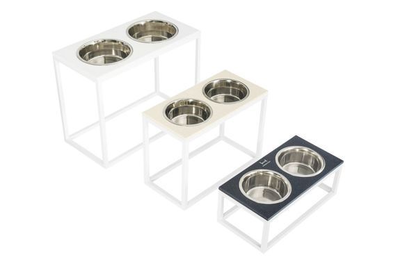 Миски на підставці для великих собак Dinner White Stone + White XL20 3300332 - онлайн-зоомагазин Хвіст і Дракон