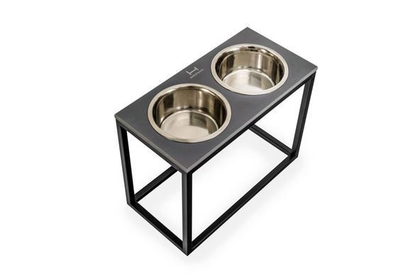 Миски на підставці для великих собак Dinner Grey Stone + Black XL20 3300320 - онлайн-зоомагазин Хвіст і Дракон