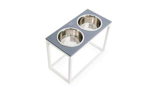 Миски на підставці  для великих собак Dinner Grey Stone + White XL20 3300316 - онлайн-зоомагазин Хвіст і Дракон